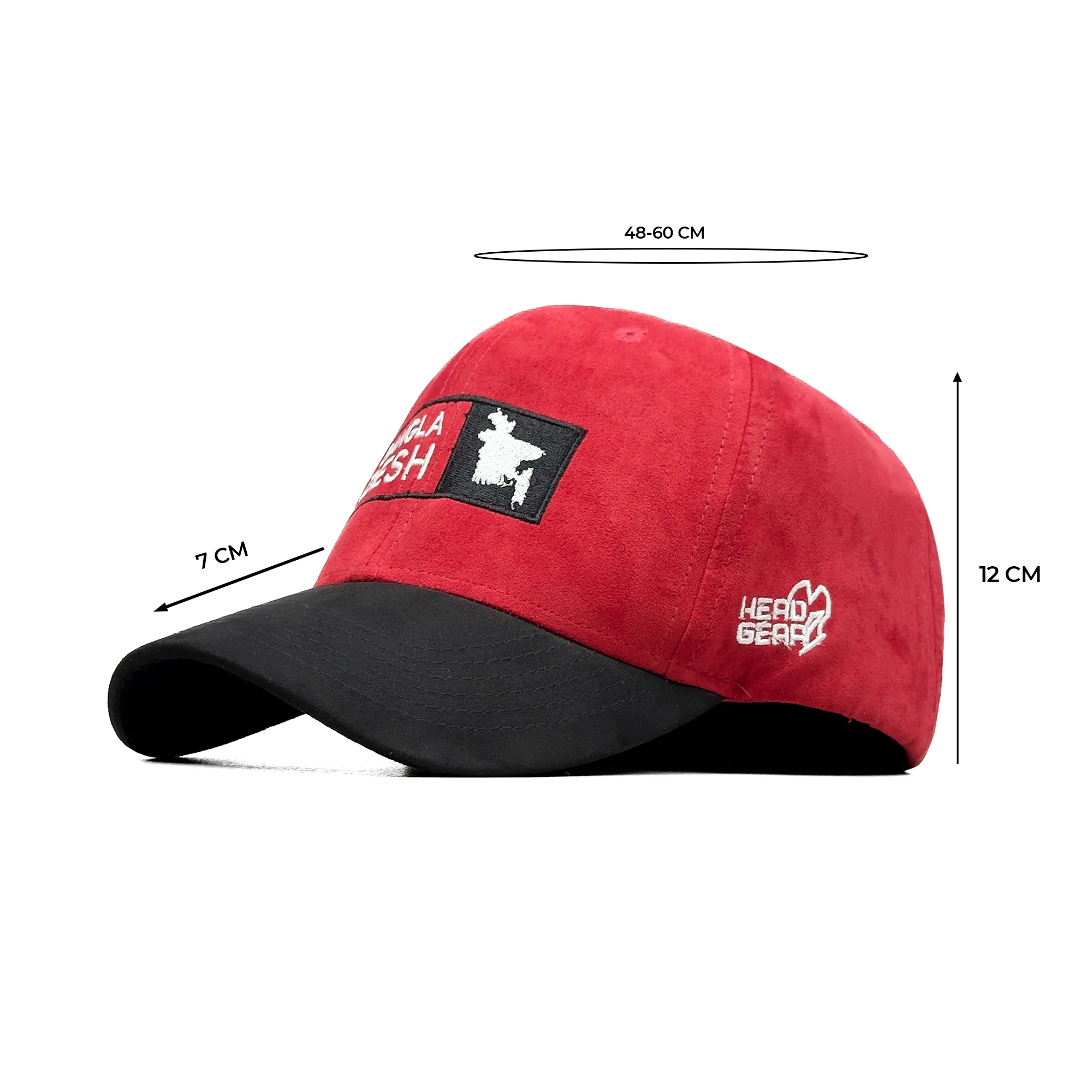 HEAD GEAR BANGLADESH RED BLACK SUEDE CAP - Image 13