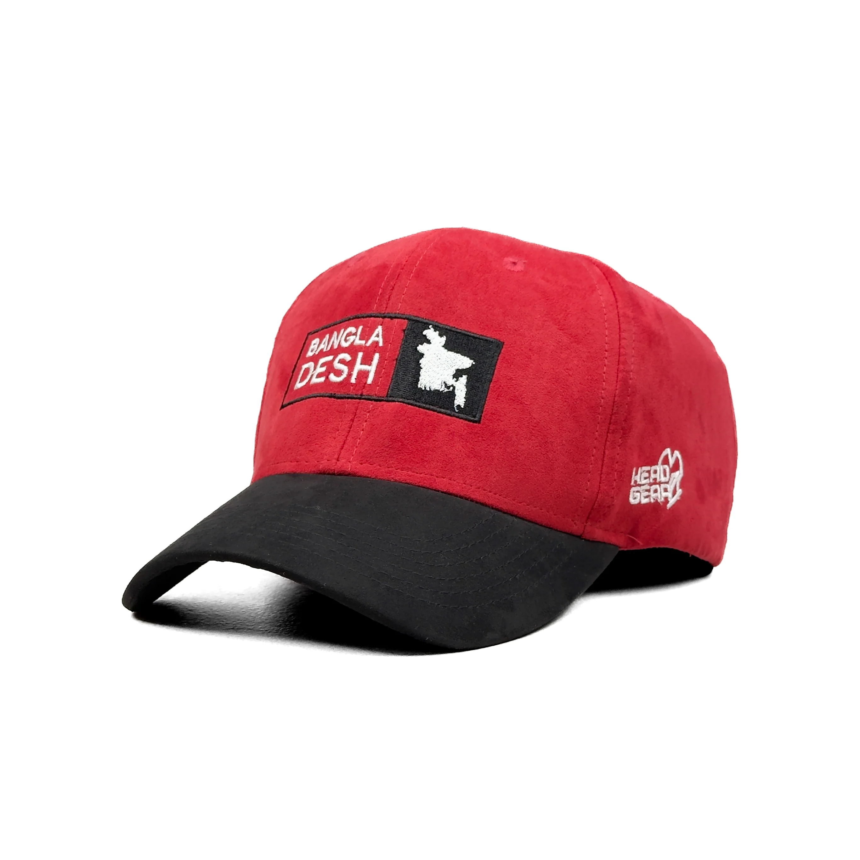 HEAD GEAR BANGLADESH RED BLACK SUEDE CAP - Image 4