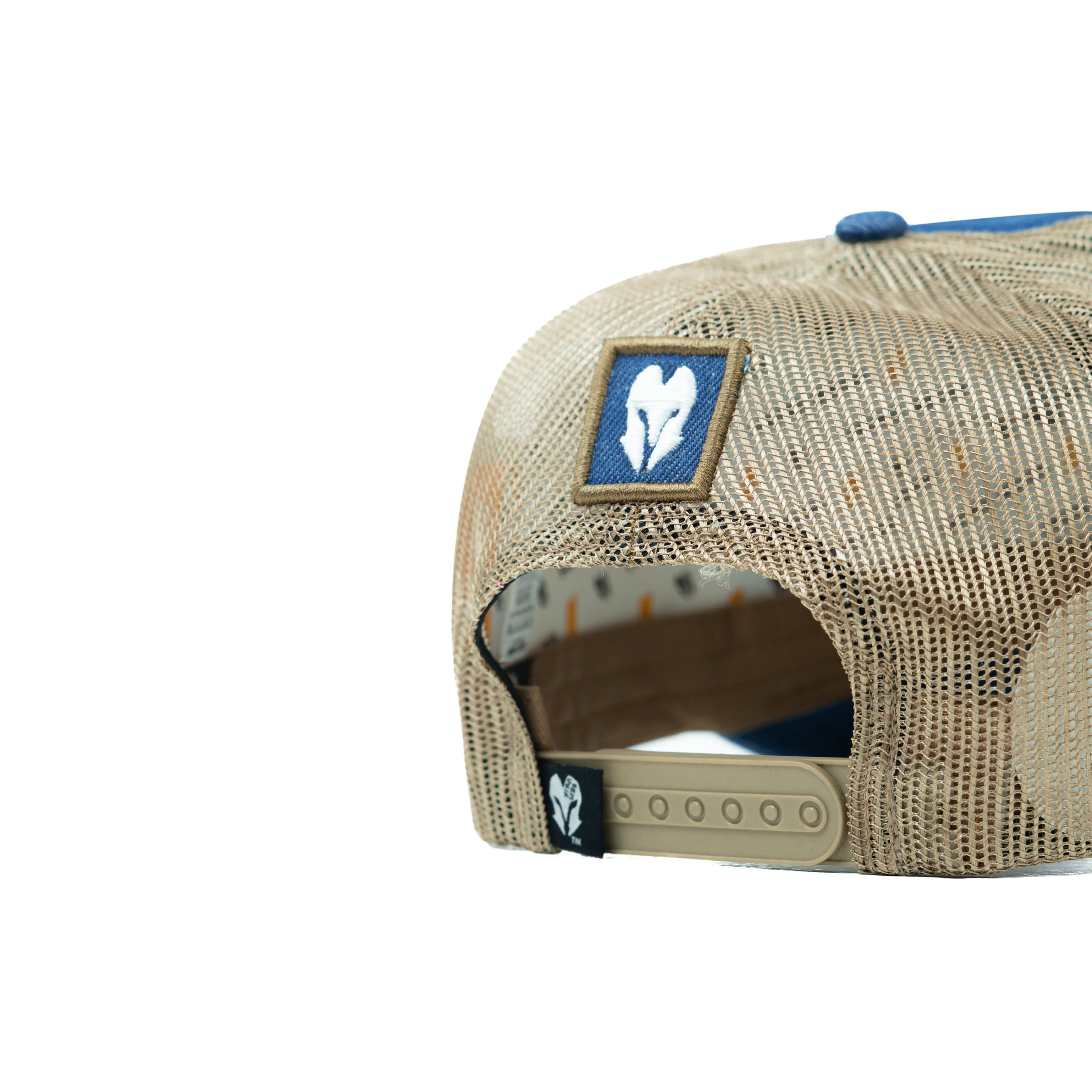 HEAD GEAR BLUE BROWN DENIM TRUCKER CAP - Image 10
