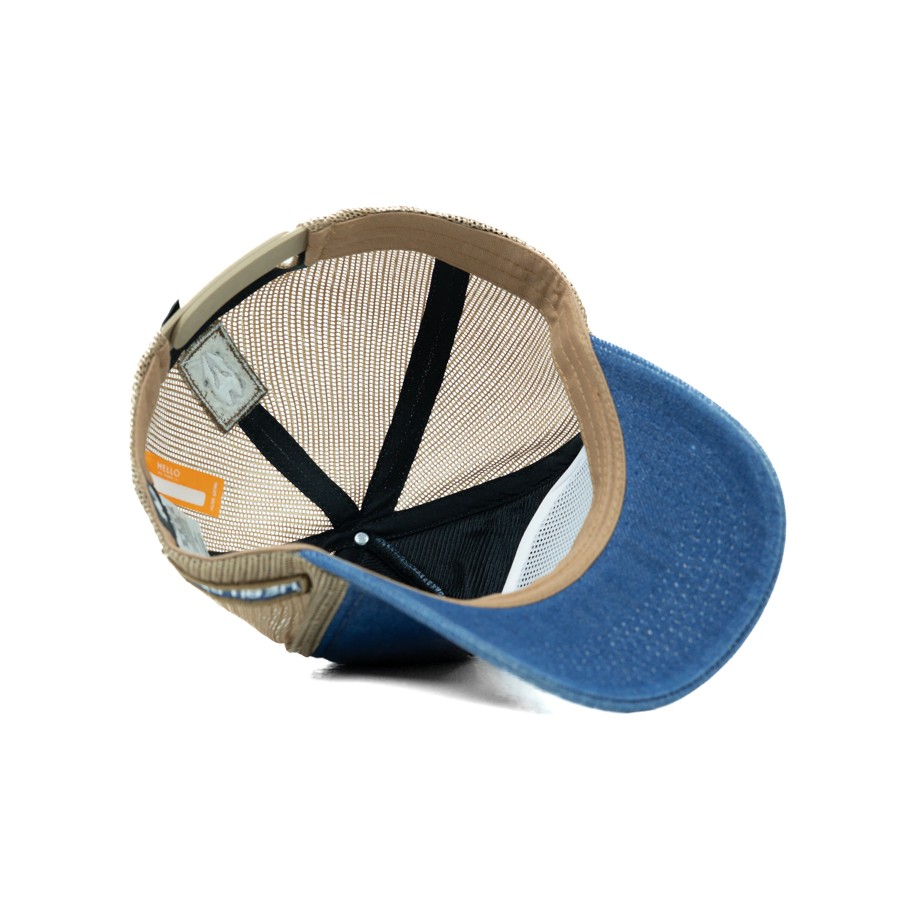 HEAD GEAR BLUE BROWN DENIM TRUCKER CAP - Image 12