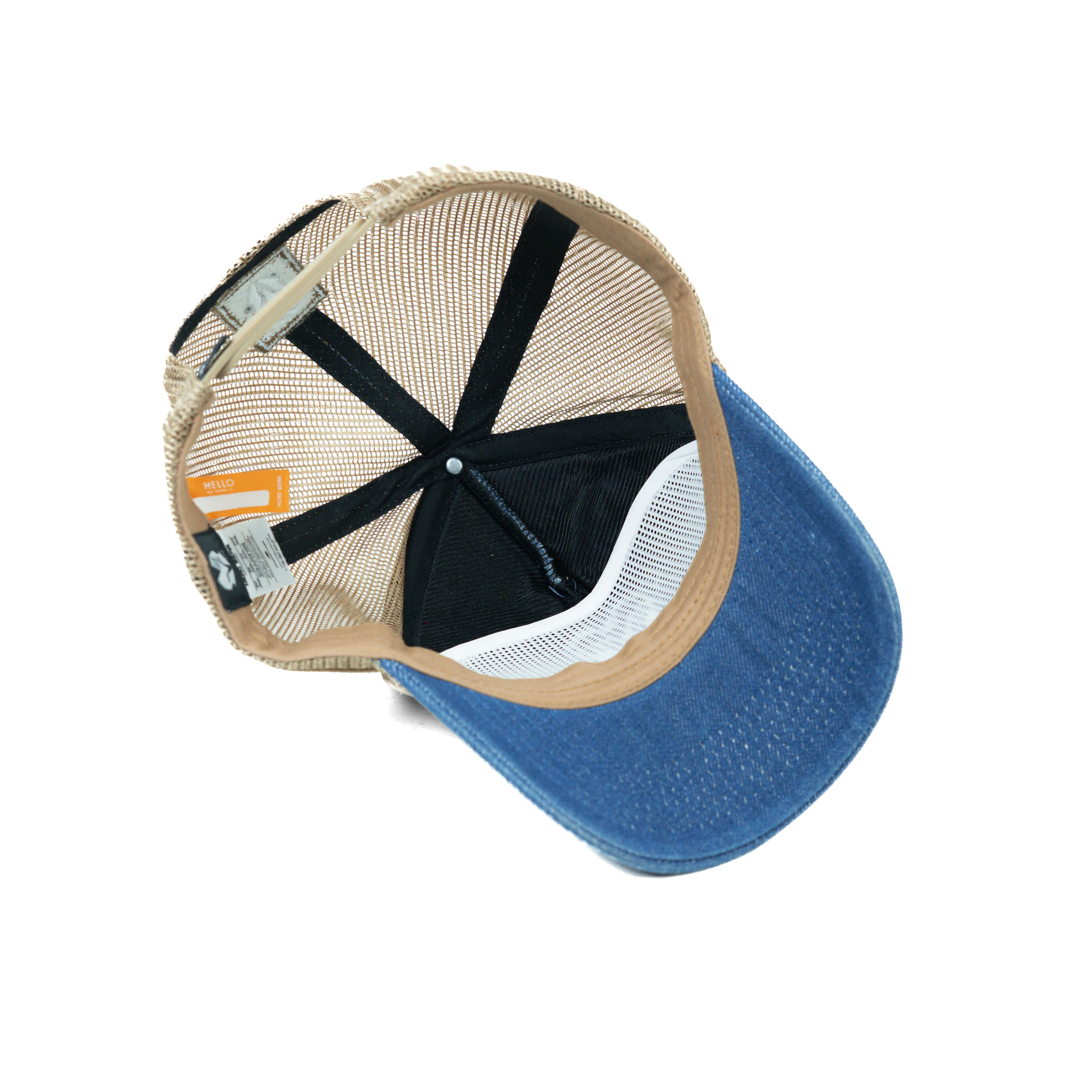 HEAD GEAR BLUE BROWN DENIM TRUCKER CAP - Image 13