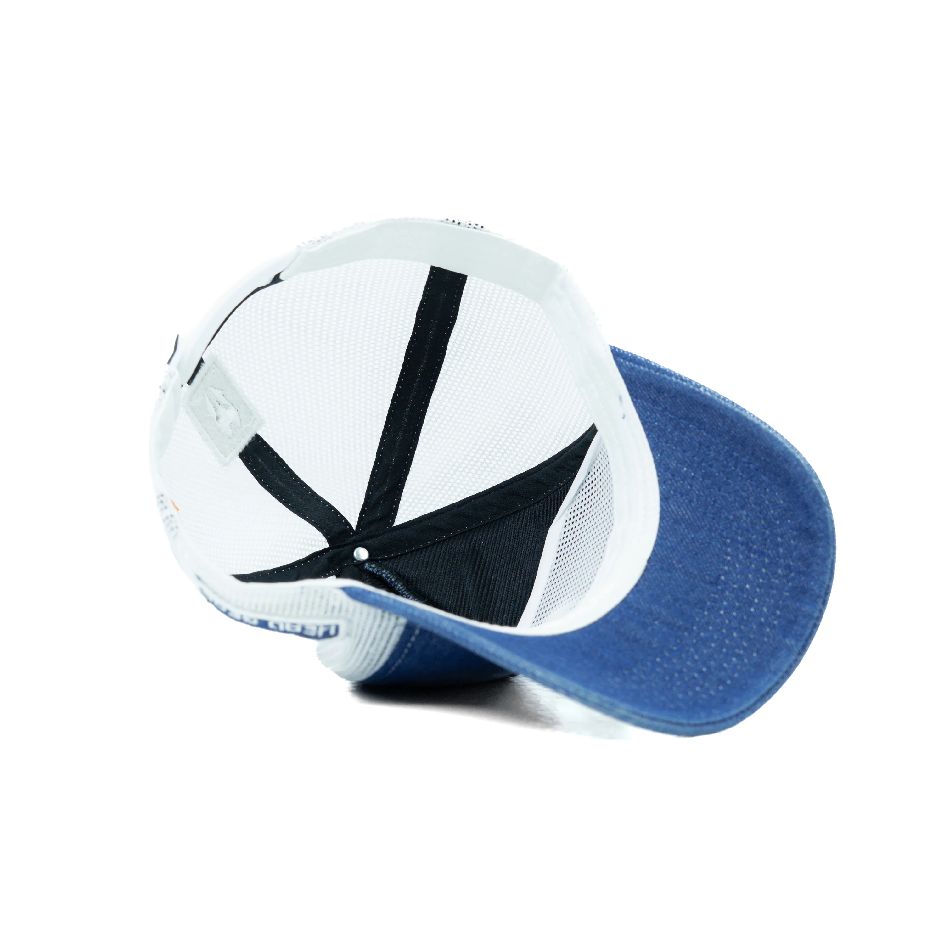HEAD GEAR BLUE WHITE DENIM TRUCKER CAP - Image 12