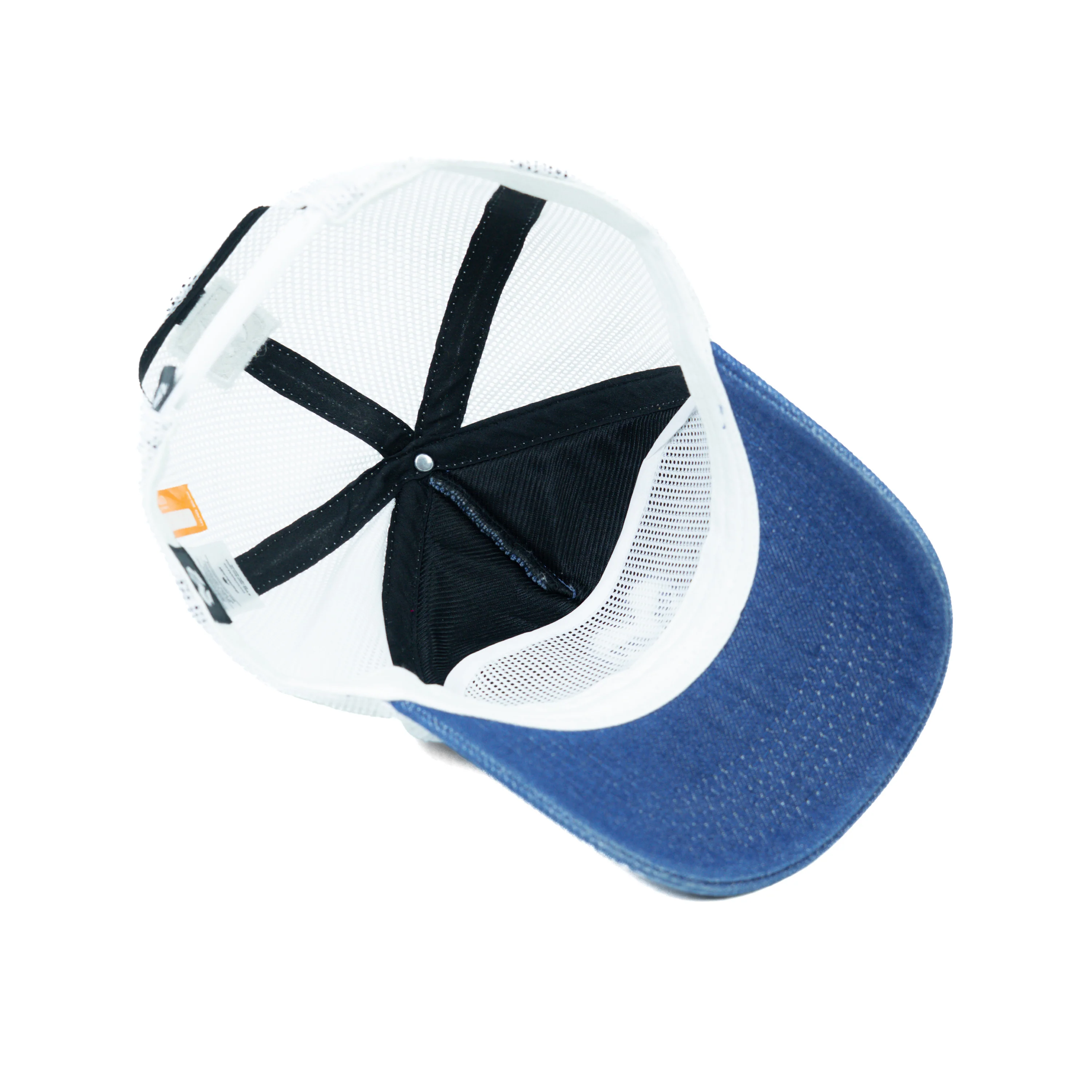 HEAD GEAR BLUE WHITE DENIM TRUCKER CAP - Image 13