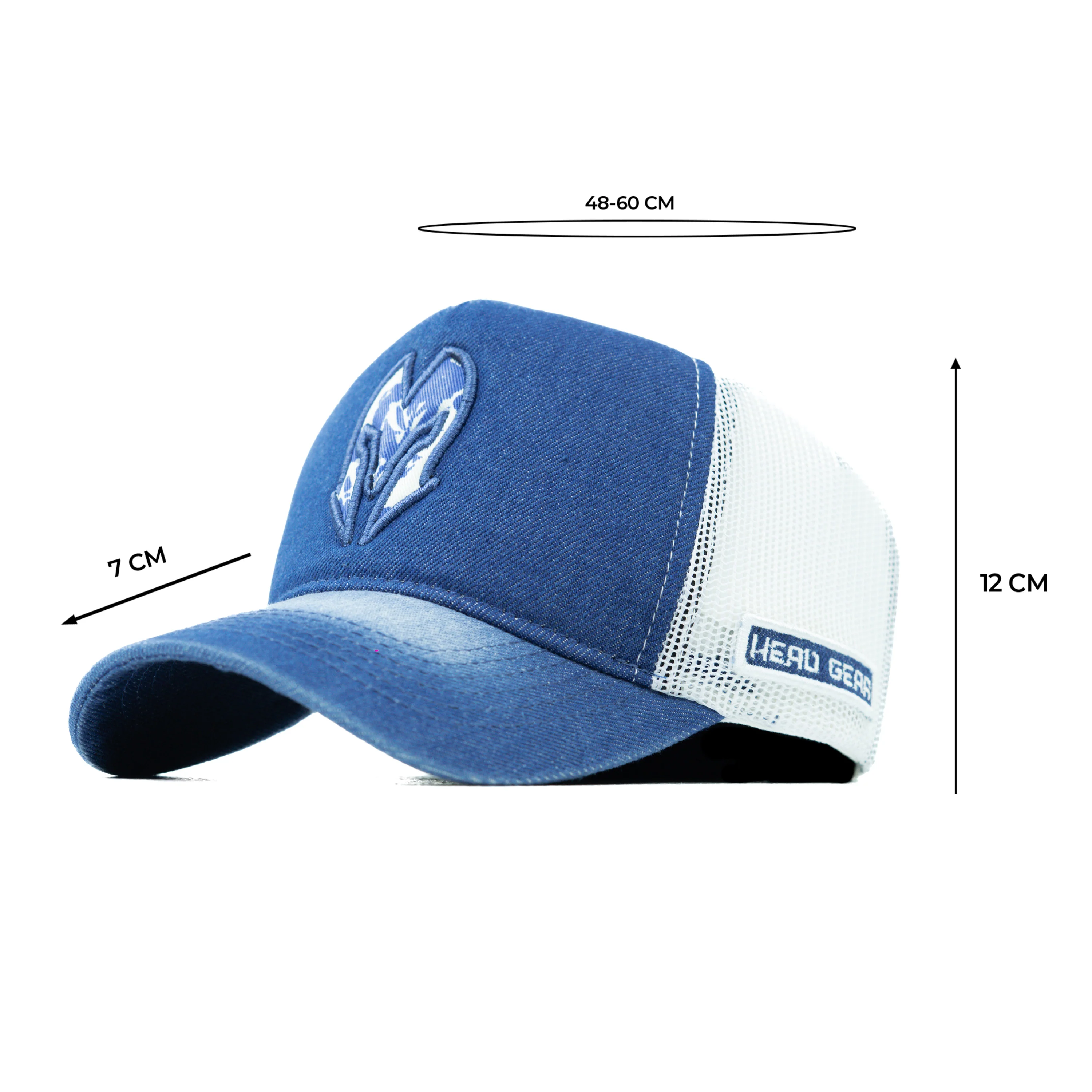 HEAD GEAR BLUE WHITE DENIM TRUCKER CAP - Image 14