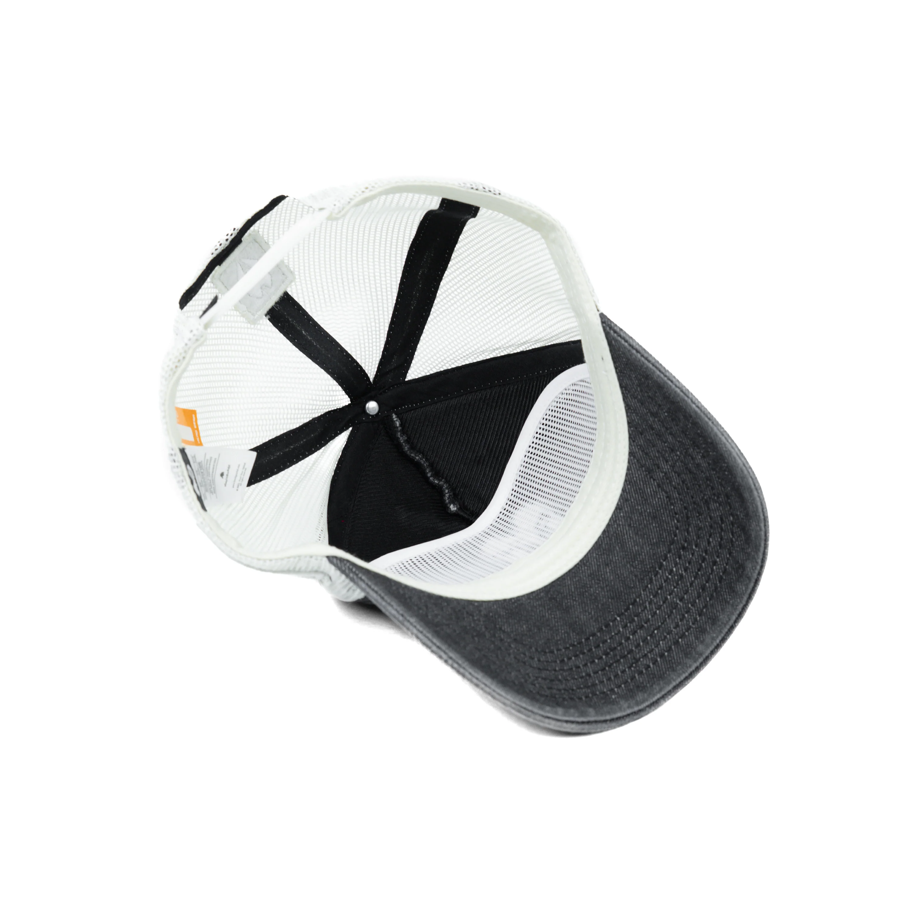 HEAD GEAR CHARCOAL WHITE DENIM TRUCKER CAP - Image 13