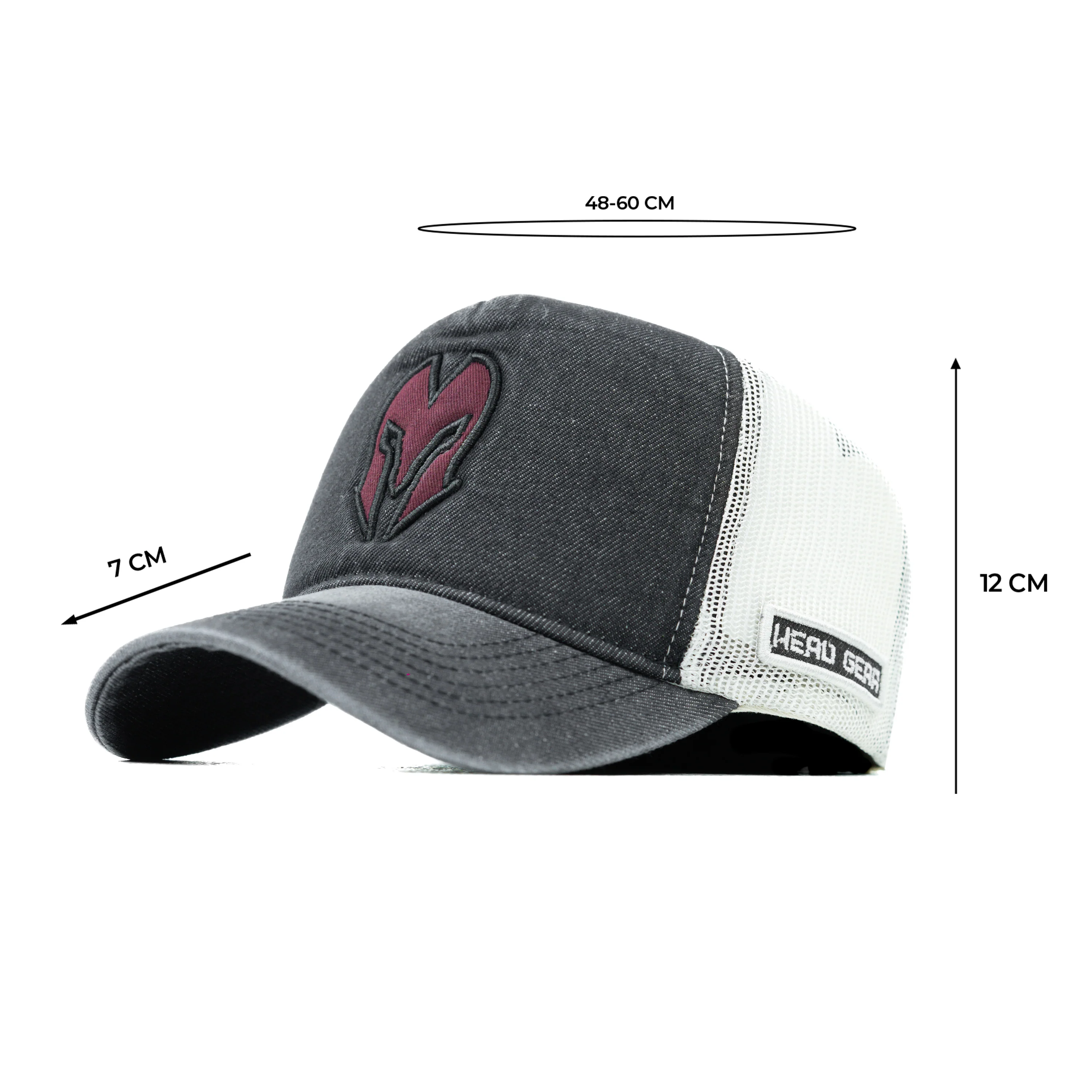 HEAD GEAR CHARCOAL WHITE DENIM TRUCKER CAP - Image 14
