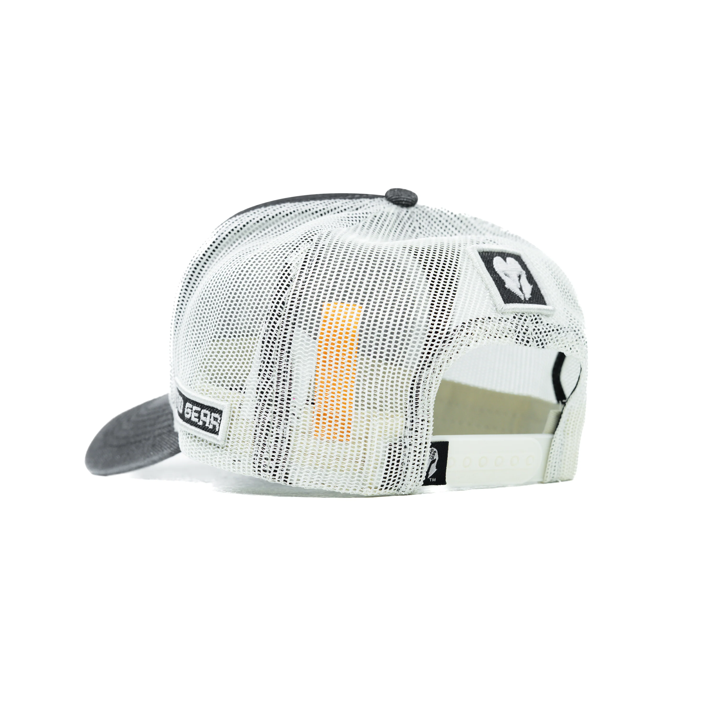 HEAD GEAR CHARCOAL WHITE DENIM TRUCKER CAP - Image 9