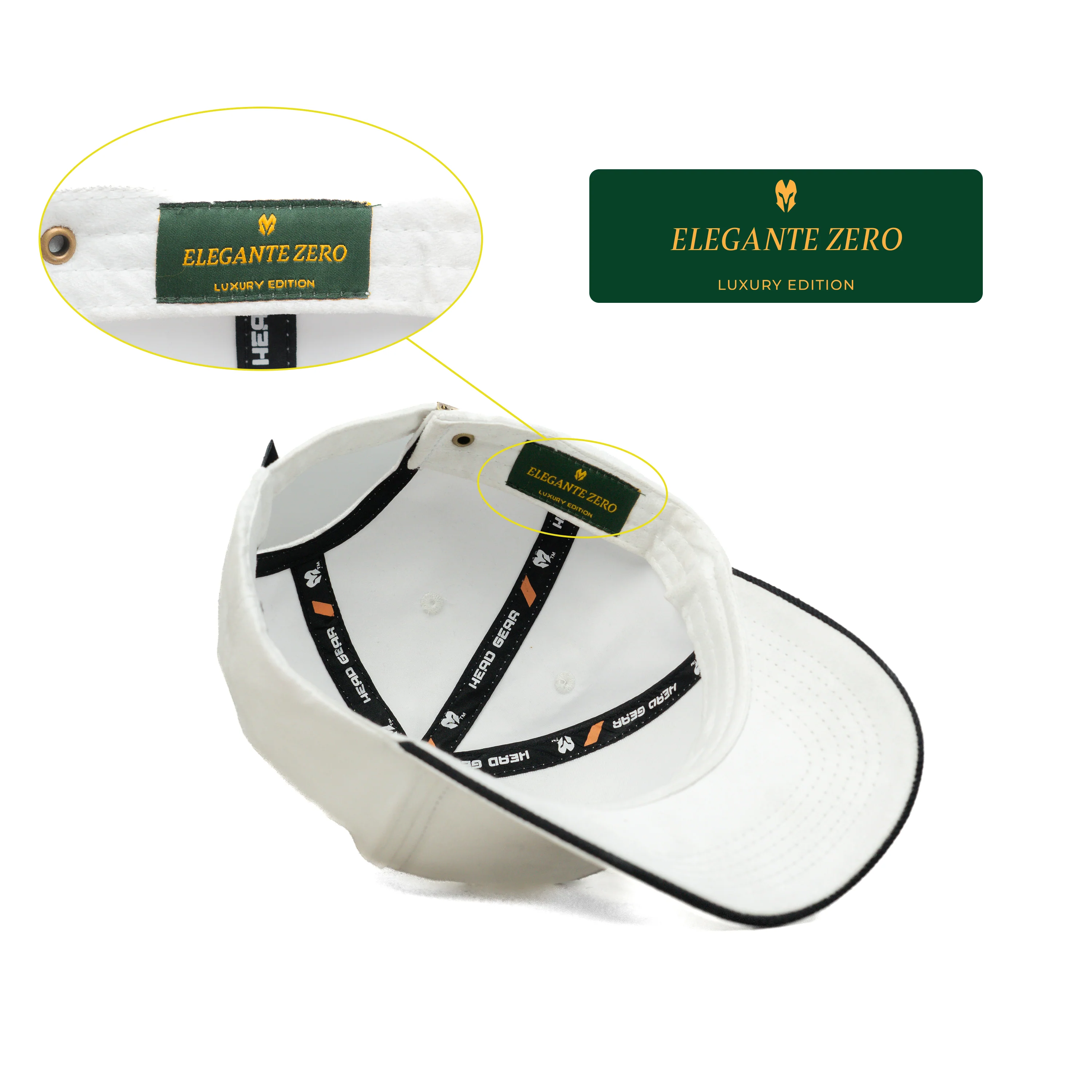 HEAD GEAR ELEGANTE ZERO WHITE CAP (NO LOGO) - Image 5