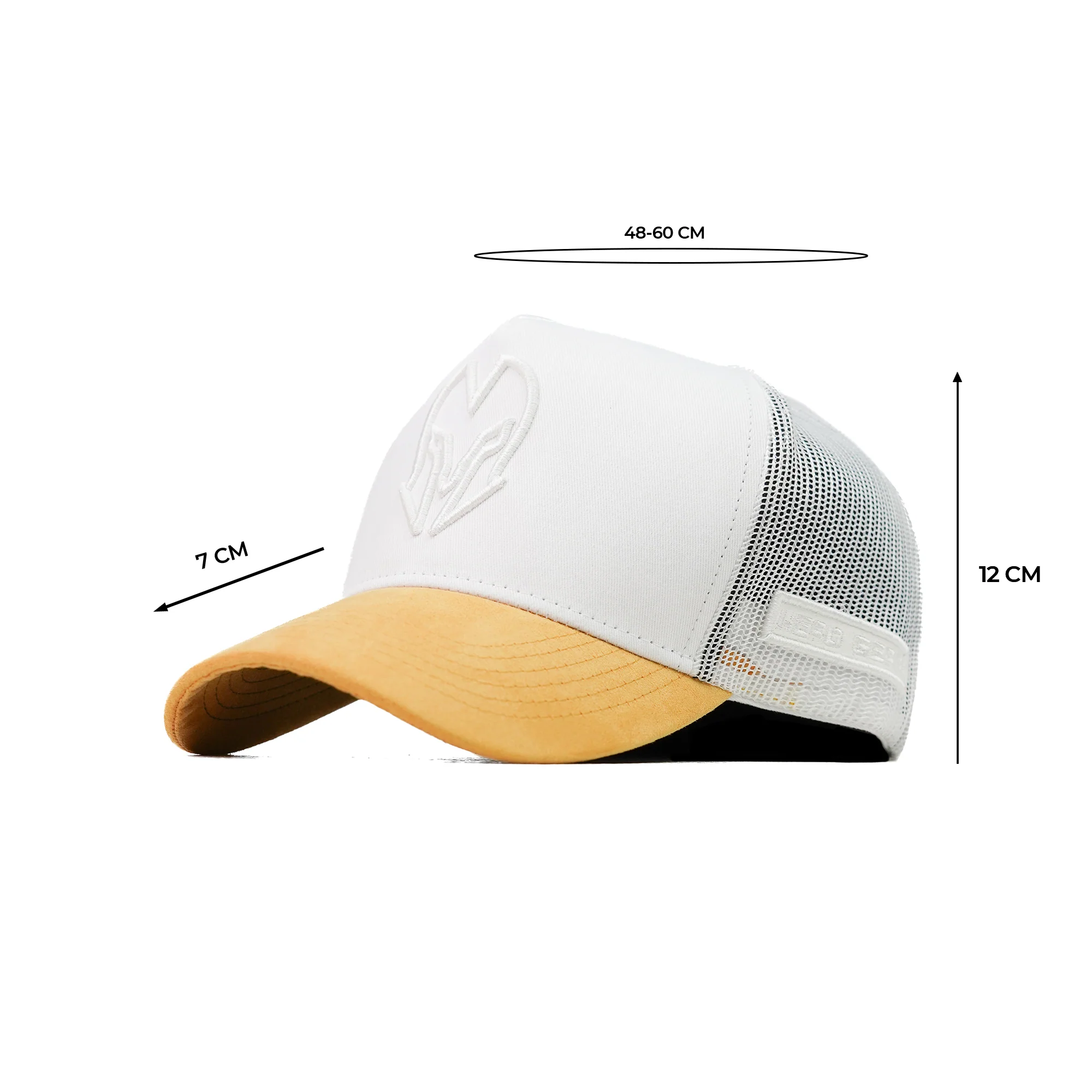 HEAD GEAR WHITE AND MUSTARD DUAL TONE TRUCKER CAP - Image 14