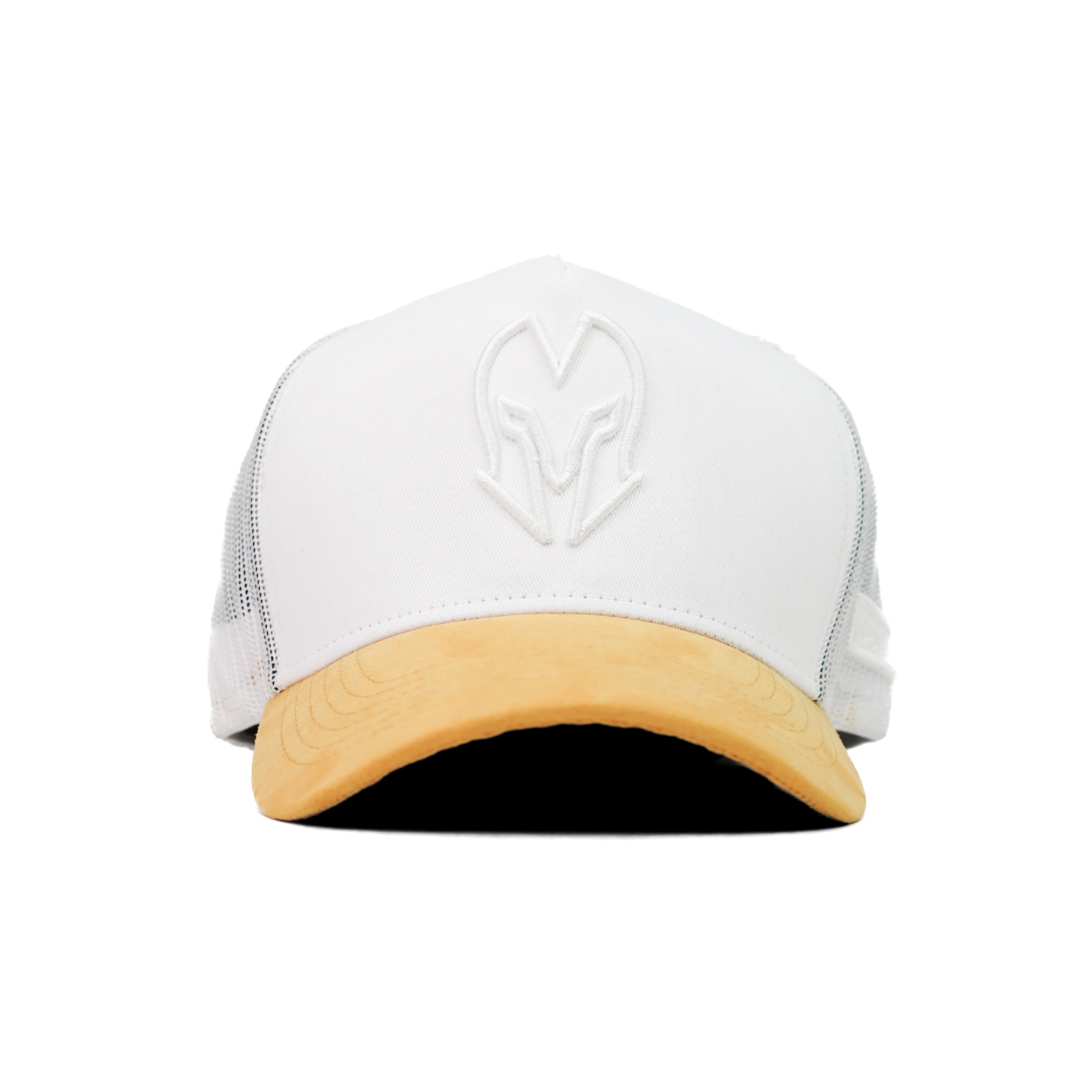 HEAD GEAR WHITE AND MUSTARD DUAL TONE TRUCKER CAP - Image 4