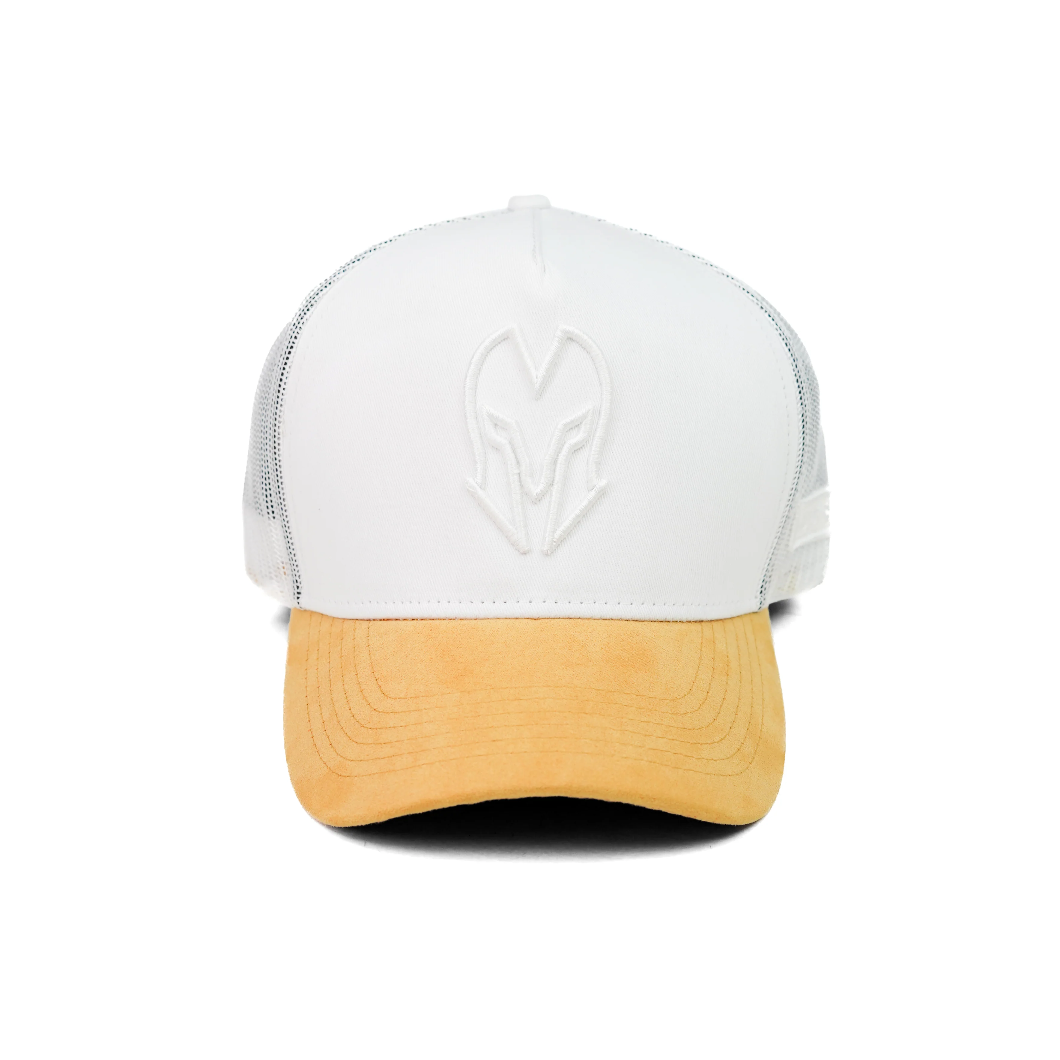HEAD GEAR WHITE AND MUSTARD DUAL TONE TRUCKER CAP - Image 6