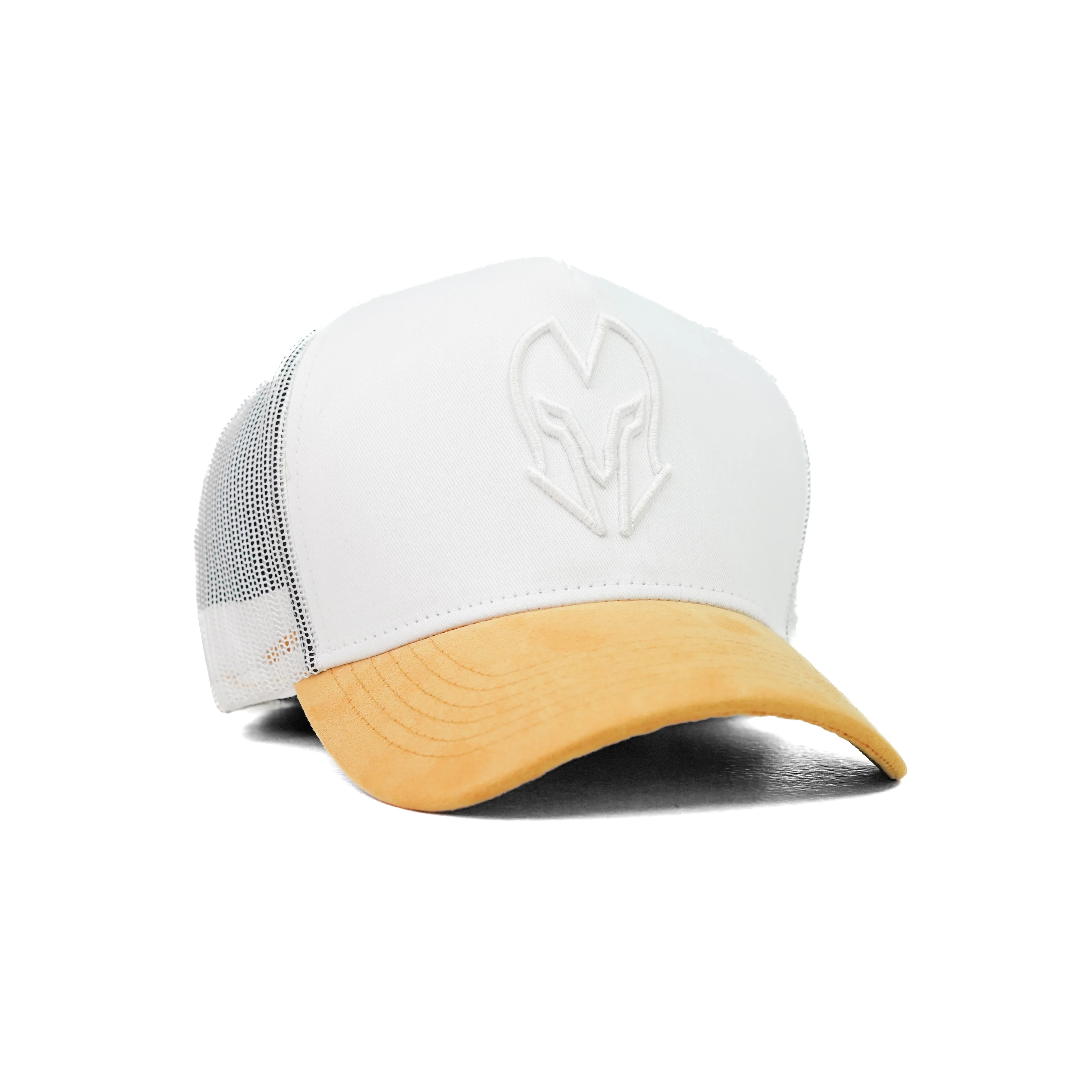HEAD GEAR WHITE AND MUSTARD DUAL TONE TRUCKER CAP - Image 7